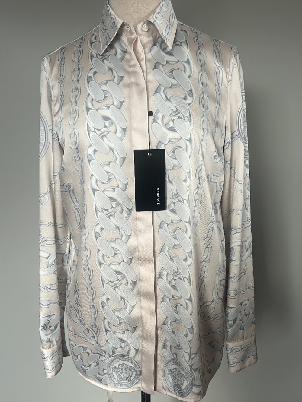 Versace Coupe Des Dieux Barocco Foulard Silk Twill Formal Shirt silk